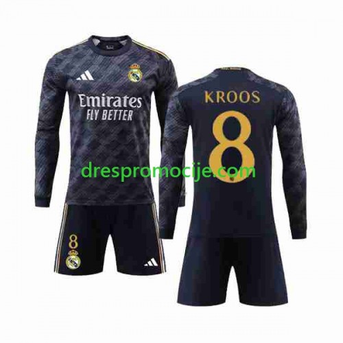 Real Madrid Kroos 8 Dres Dječji Gostujući 2023/2024 Dugim Rukavima Real Madrid Kroos 8 Dres Dječji Gostujući 2023/2024 Dugim Rukavima